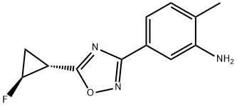 5-(5-((1R,2S)-2-fluorocyclopropyl)-1,2,4-oxadiazol-3-yl)-2-methylaniline Struktur