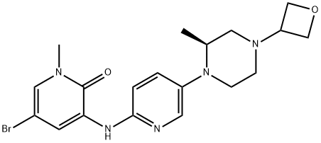 (S)-5-bromo-1-methyl-3-((5-(2-methyl-4-(oxetan-3-yl)piperazin-1-yl)pyridin-2-yl)amino)pyridin-2(1H)-one Struktur