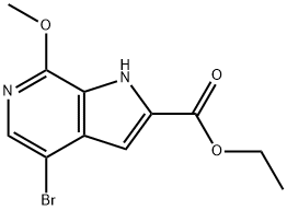 ethyl 4-bromo-7-methoxy-1H-pyrrolo[2,3-c]pyridine-2-carboxylate Struktur