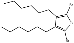 2,5-Dibromo-3,4-dihexylthiophene Struktur