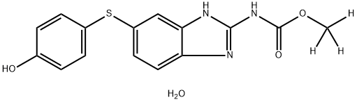 N-[6-[(4-Hydroxyphenyl)thio]-1H-benzimidazol-2-yl]carbamic acid methyl-d3 ester monohydrate Struktur