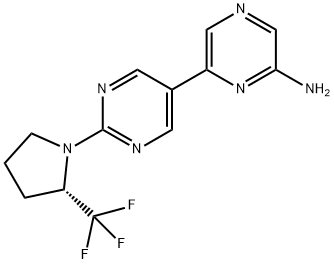 (S)-5-(6-chloropyrazin-2-yl)-2-(2-(trifluoromethyl)pyrrolidin-1-yl)pyrimidine Struktur