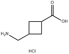 3-(aminomethyl)cyclobutane-1-carboxylic acid hydrochloride Struktur