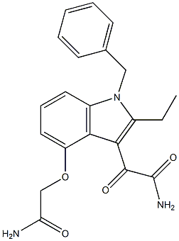 2-(4-(2-amino-2-oxoethoxy)-1-benzyl-2-ethyl-1H-indol-3-yl)-2-oxoacetamide Struktur