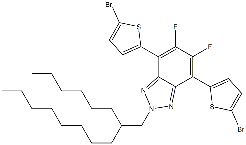 4,7-bis(5-bromothiophen-2-yl)-5,6-difluoro-2-(2-hexyldecyl)-2H-benzo[d][1,2,3]triazole Structure