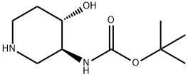 tert-butyl N-[(3S,4S)-4-hydroxypiperidin-3-yl]carbamate Struktur