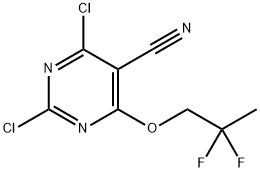 2,4-Dichloro-6-(2,2-difluoro-propoxy)-pyrimidine-5-carbonitrile Struktur