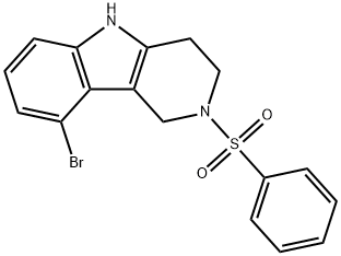 2-Benzenesulfonyl-9-bromo-2,3,4,5-tetrahydro-1H-pyrido[4,3-b]indole Struktur