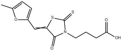 (Z)-4-(5-((5-methylfuran-2-yl)methylene)-4-oxo-2-thioxothiazolidin-3-yl)butanoic acid Struktur