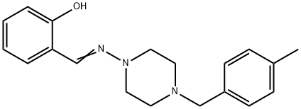 (E)-2-(((4-(4-methylbenzyl)piperazin-1-yl)imino)methyl)phenol Struktur