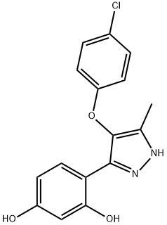 4-[4-(4-chlorophenoxy)-5-methyl-1H-pyrazol-3-yl]-1,3-Benzenediol Struktur