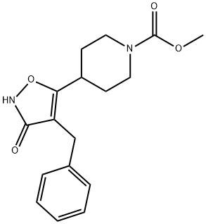 Methyl 4-(4-benzyl-3-hydroxyisoxazol-5-yl)piperidine-1-carboxylate Struktur