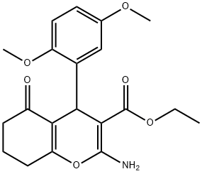 ethyl 2-amino-4-(2,5-dimethoxyphenyl)-5-oxo-5,6,7,8-tetrahydro-4H-chromene-3-carboxylate Struktur