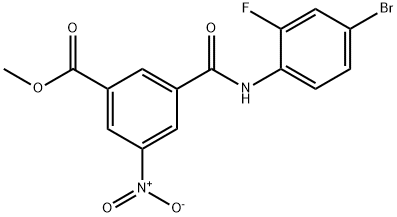 methyl 3-((4-bromo-2-fluorophenyl)carbamoyl)-5-nitrobenzoate Struktur