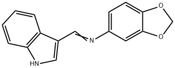 (E)-N-((1H-indol-3-yl)methylene)benzo[d][1,3]dioxol-5-amine Struktur