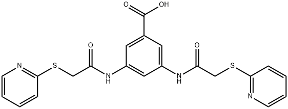 3,5-bis{[(pyridin-2-ylsulfanyl)acetyl]amino}benzoic acid Struktur