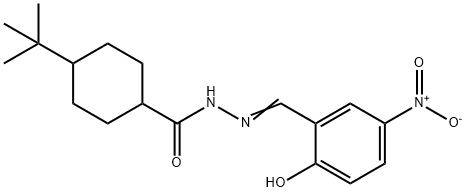 (E)-4-(tert-butyl)-N'-(2-hydroxy-5-nitrobenzylidene)cyclohexanecarbohydrazide Struktur