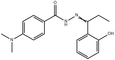 (E)-4-(dimethylamino)-N'-(1-(2-hydroxyphenyl)propylidene)benzohydrazide Struktur