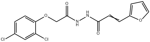 (2E)-N'-[(2,4-dichlorophenoxy)acetyl]-3-(furan-2-yl)prop-2-enehydrazide Struktur