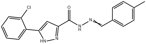 3-(2-chlorophenyl)-N'-[(E)-(4-methylphenyl)methylidene]-1H-pyrazole-5-carbohydrazide Struktur