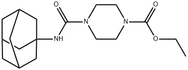 4-(Adamantan-1-ylcarbamoyl)-piperazine-1-carboxylic acid ethyl ester Struktur