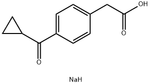 Sodium 2-(4-(cyclopropanecarbonyl)phenyl)acetate Struktur