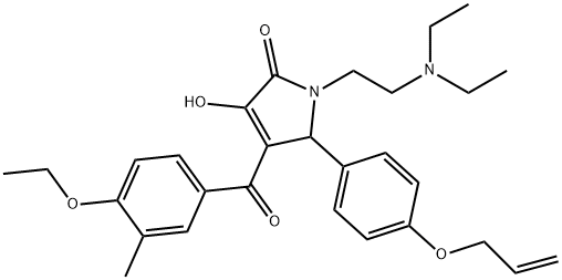 5-(4-(allyloxy)phenyl)-1-(2-(diethylamino)ethyl)-4-(4-ethoxy-3-methylbenzoyl)-3-hydroxy-1H-pyrrol-2(5H)-one Struktur