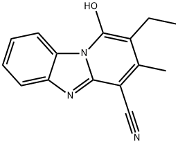 2-ethyl-1-hydroxy-3-methylbenzo[4,5]imidazo[1,2-a]pyridine-4-carbonitrile Struktur