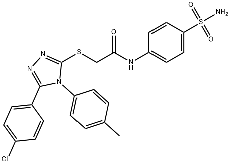 2-{[5-(4-chlorophenyl)-4-(4-methylphenyl)-4H-1,2,4-triazol-3-yl]sulfanyl}-N-(4-sulfamoylphenyl)acetamide Struktur