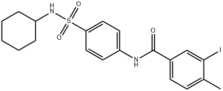 N-[4-(cyclohexylsulfamoyl)phenyl]-3-iodo-4-methylbenzamide Struktur