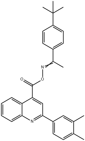 (Z)-1-(4-(tert-butyl)phenyl)ethanone O-(2-(3,4-dimethylphenyl)quinoline-4-carbonyl) oxime Struktur