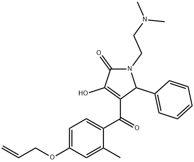 4-(4-(allyloxy)-2-methylbenzoyl)-1-(2-(dimethylamino)ethyl)-3-hydroxy-5-phenyl-1H-pyrrol-2(5H)-one Struktur