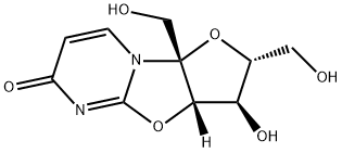 (2R,3R,3aS,9aR)-2,3,3a,9a-Tetrahydro-3-hydroxy-2,9a-bis(hydroxymethyl)-6H-furo[2',3':4,5]oxazolo[3,2-a]pyrimidin-6-one Struktur