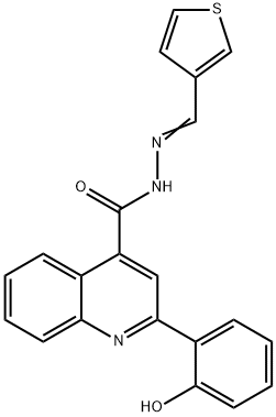 (E)-2-(2-hydroxyphenyl)-N'-(thiophen-3-ylmethylene)quinoline-4-carbohydrazide Struktur