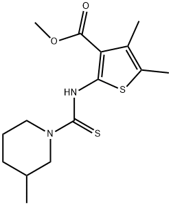 methyl 4,5-dimethyl-2-(3-methylpiperidine-1-carbothioamido)thiophene-3-carboxylate Struktur