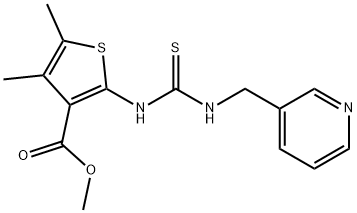 methyl 4,5-dimethyl-2-(3-(pyridin-3-ylmethyl)thioureido)thiophene-3-carboxylate Struktur