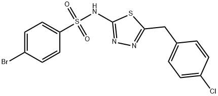 4-bromo-N-[5-(4-chlorobenzyl)-1,3,4-thiadiazol-2-yl]benzenesulfonamide Struktur