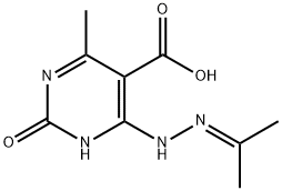 2-Hydroxy-4-methyl-6-(2-(propan-2-ylidene)hydrazinyl)pyrimidine-5-carboxylic acid Struktur