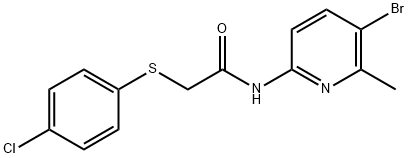 N-(5-bromo-6-methyl-2-pyridinyl)-2-[(4-chlorophenyl)sulfanyl]acetamide Struktur