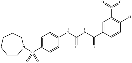 N-({[4-(1-azepanylsulfonyl)phenyl]amino}carbonothioyl)-4-chloro-3-nitrobenzamide Struktur