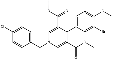 dimethyl 4-(3-bromo-4-methoxyphenyl)-1-(4-chlorobenzyl)-1,4-dihydropyridine-3,5-dicarboxylate Struktur