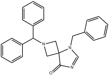 2-benzhydryl-5-benzyl-2,5,7-triazaspiro[3.4]oct-6-en-8-one Struktur