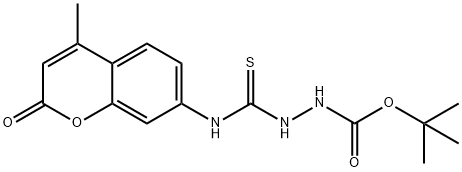 tert-butyl 2-((4-methyl-2-oxo-2H-chromen-7-yl)carbamothioyl)hydrazinecarboxylate Struktur