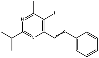 (E)-5-Iodo-2-isopropyl-4-methyl-6-styrylpyrimidine Struktur