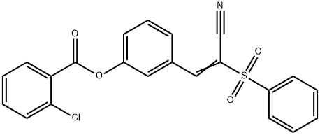 (E)-3-(2-cyano-2-(phenylsulfonyl)vinyl)phenyl 2-chlorobenzoate Struktur