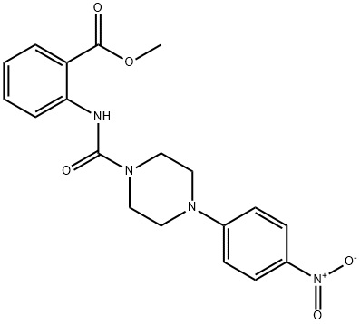 methyl 2-(4-(4-nitrophenyl)piperazine-1-carboxamido)benzoate Struktur