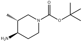 (3R,4R)-4-Amino-3-methyl-piperidine-1-carboxylic acid tert-butyl ester Struktur