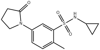 N-cyclopropyl-2-methyl-5-(2-oxopyrrolidin-1-yl)benzenesulfonamide Struktur