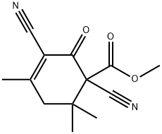 Methyl 1,3-dicyano-4,6,6-trimethyl-2-oxocyclohex-3-enecarboxylate Struktur