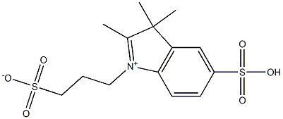 3H-Indolium,2,3,3-trimethyl-5-sulfo-1-(3-sulfopropyl)-, inner salt
 Struktur